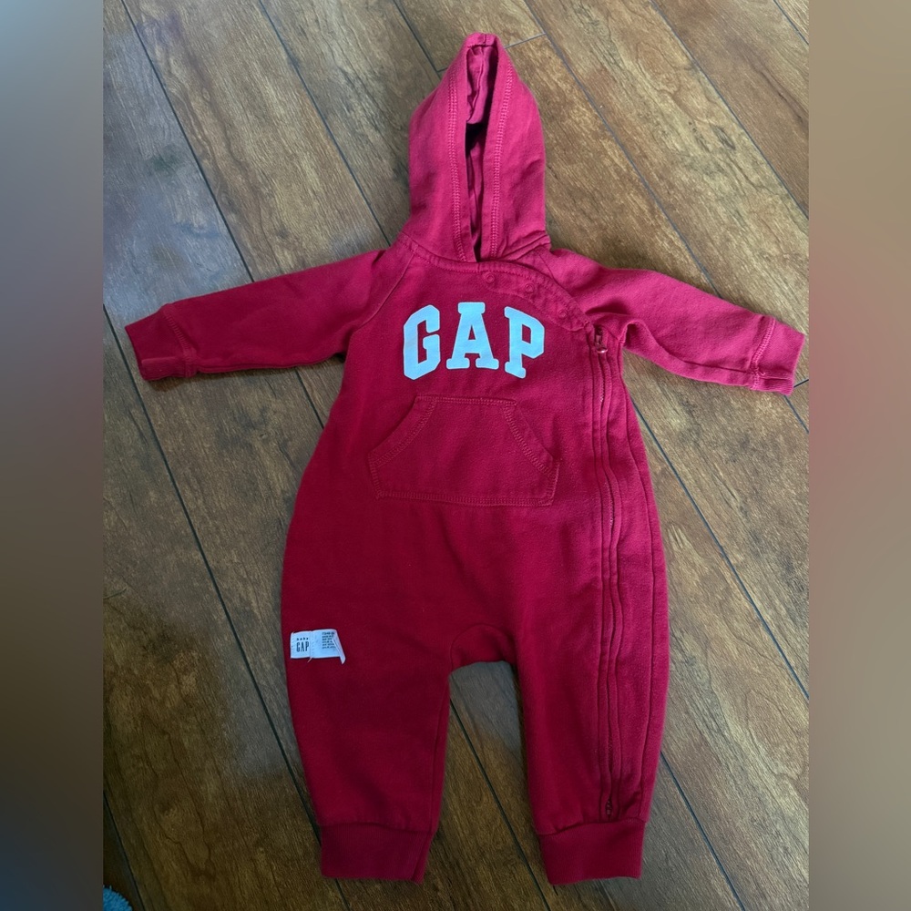 GAP Red Baby Hooded Jumpsuit